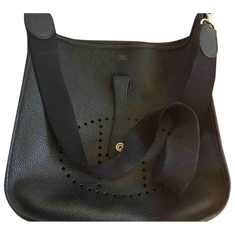 hermes evelyne black bag|Hermes evelyne bag pre owned.